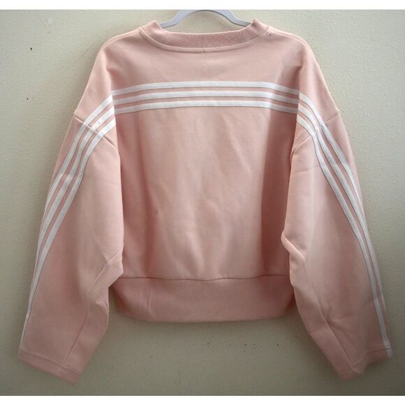 Adidas IW5257 Women's Sz M Sandy Pink Future Icons 3-Stripes Sweatshirt - Picture 2 of 7
